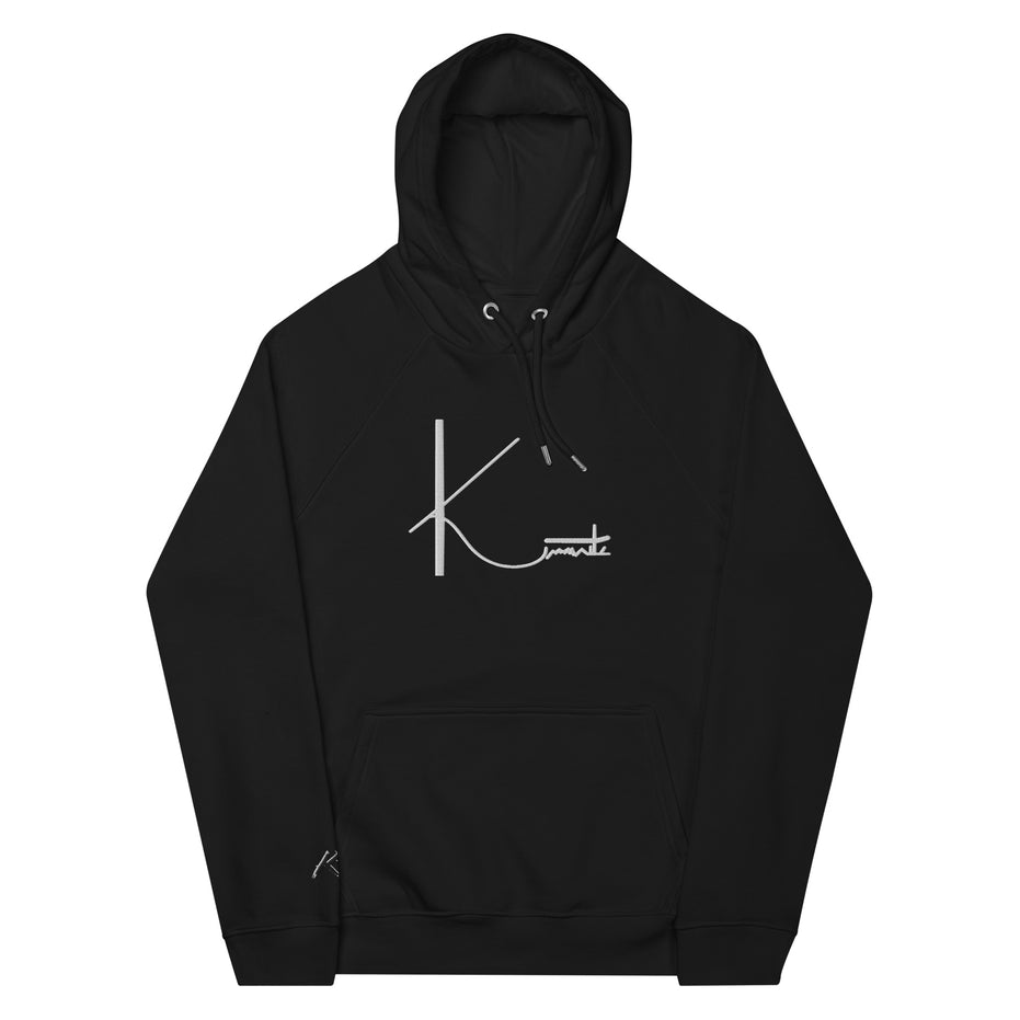 Kimante Signature White Unisex eco raglan hoodie