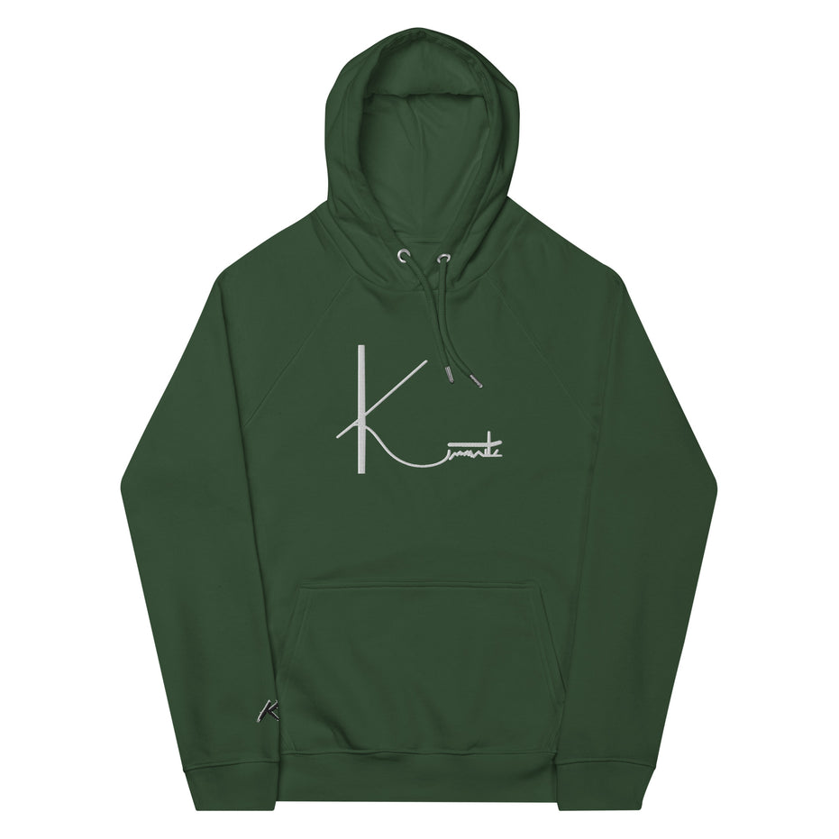 Kimante Signature White Unisex eco raglan hoodie