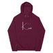 Kimante Signature White Unisex eco raglan hoodie