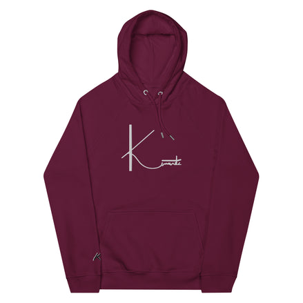 Kimante Signature White Unisex eco raglan hoodie