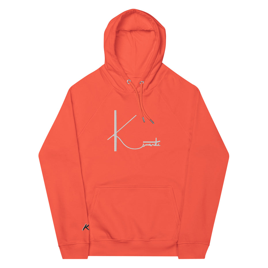 Kimante Signature White Unisex eco raglan hoodie