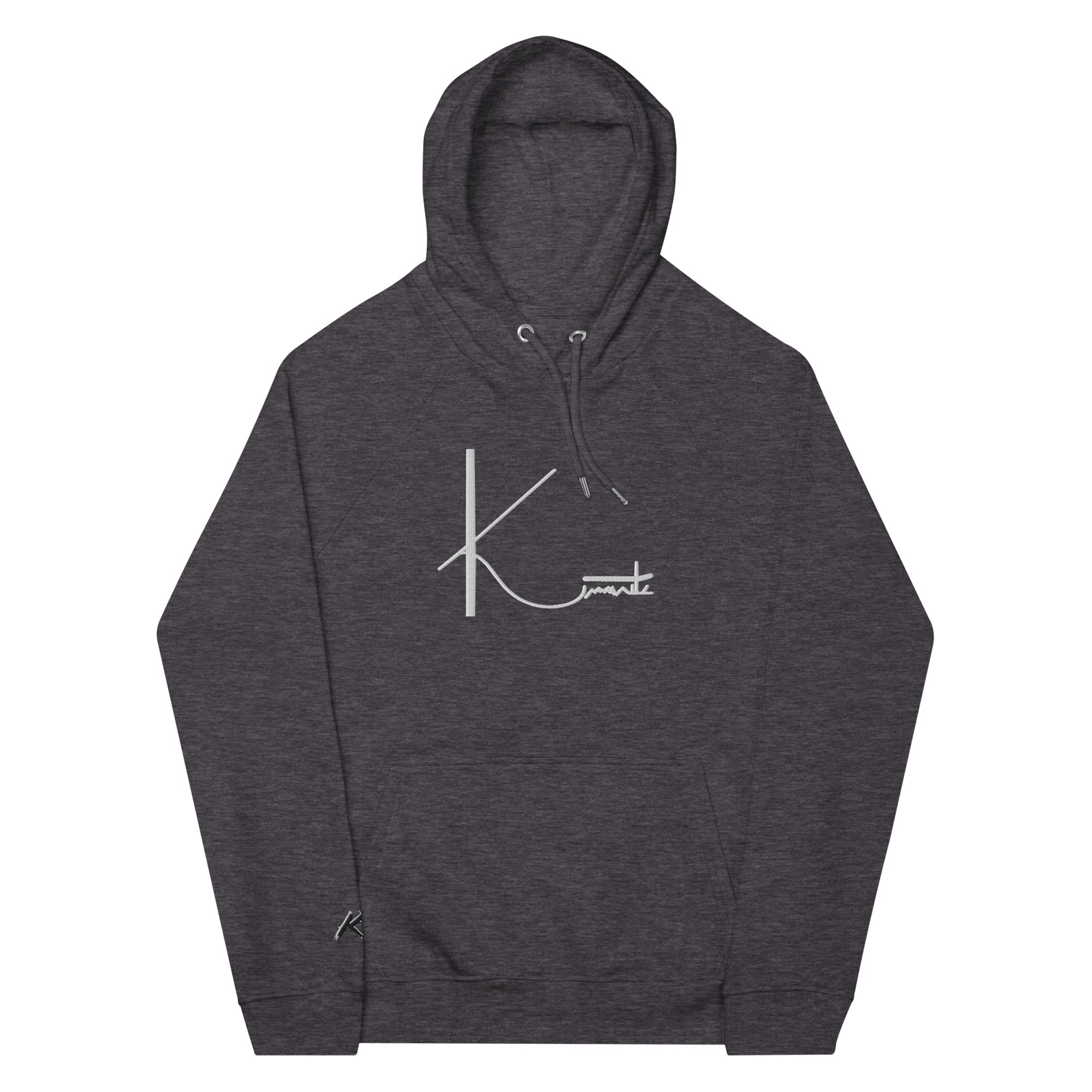 Kimante Signature White Unisex eco raglan hoodie