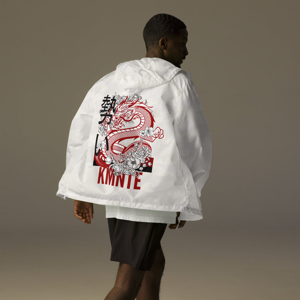 Kimante Dragon Unisex Lightweight Zip Up Windbreaker Jacket