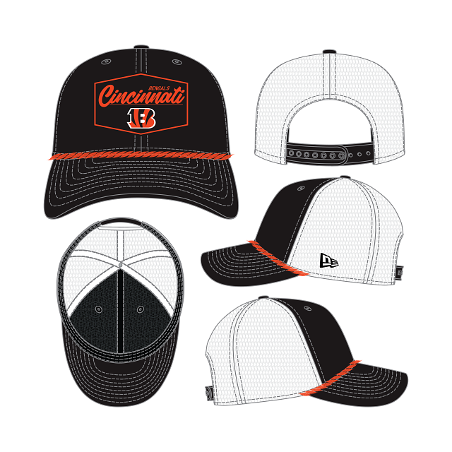 Cincinnati Bengals - 9Seventy Team Stretch-Snap Trucker Patch Hat, New Era