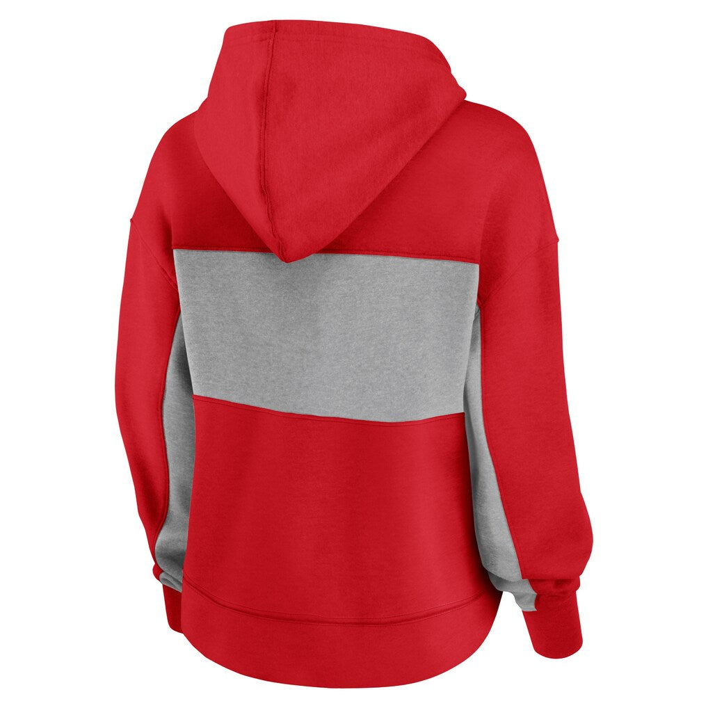 Georgia Bulldogs - Campus Outline Lena Oversized Hooded Pieced Two Tone Fleece Hoodie