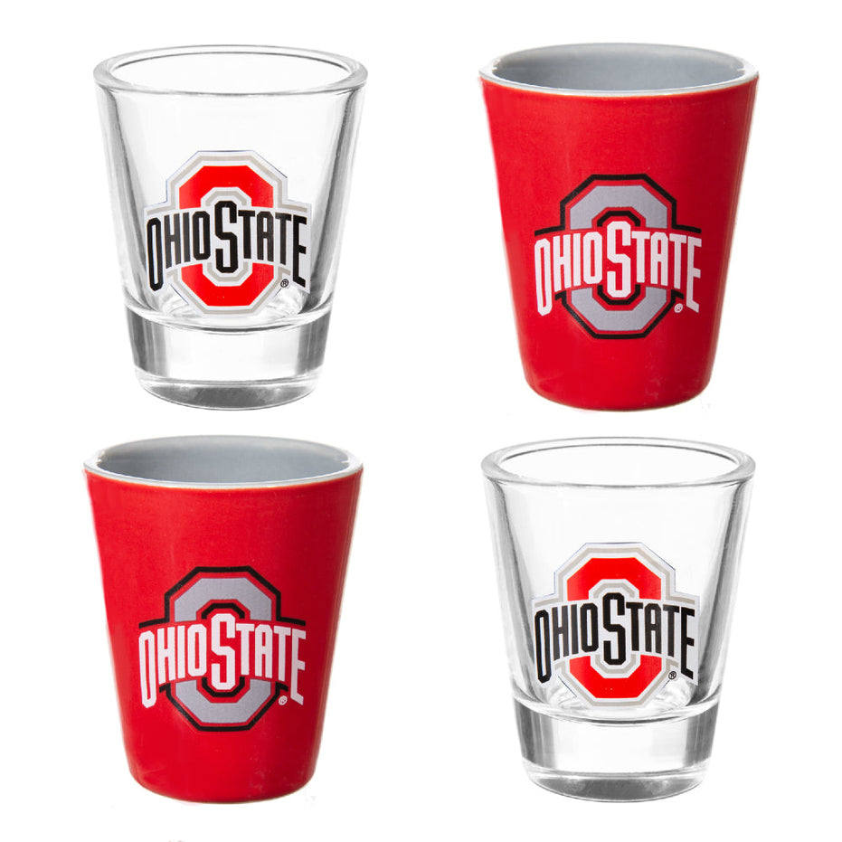 NCAA University of Ohio State - Glass and Ceramic Shot Glass Set