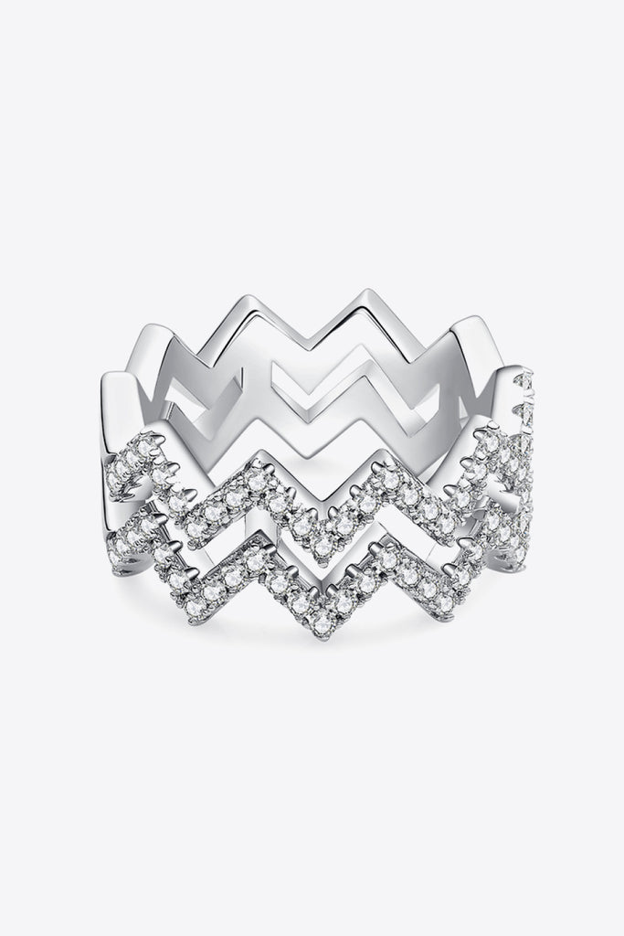 Adored Moissanite Zigzag Stacking Rings