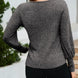 Ribbed Round Neck Lantern Sleeve Knit Top