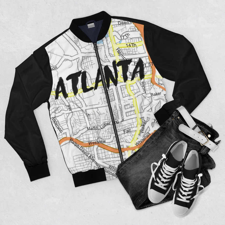Atlanta Kimante Black AOP Bomber Jacket
