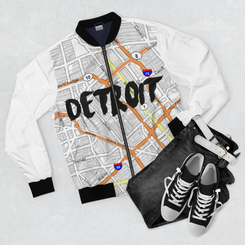 Detroit Kimante White AOP Bomber Jacket