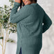 Basic Bae Full Size Ribbed Round Neck Long Sleeve Slit Top