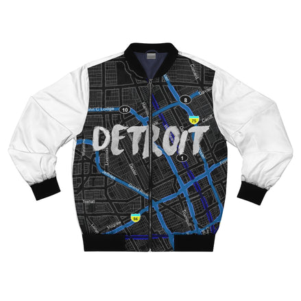 Detroit Kimante All Black, White Sleeves AOP Bomber Jacket