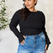 Culture Code Full Size Ribbed Round Neck Long Sleeve Top