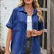 Collared Neck Denim Jacket with Pockets