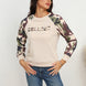 Camouflage Raglan Sleeve Sweatshirt