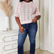 Double Take Ribbed Trim Round Neck Knit Top