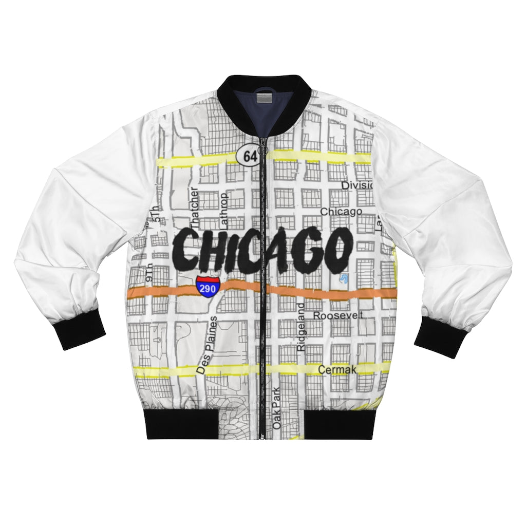 Chicago Kimante White AOP Bomber Jacket