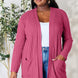 Basic Bae Full Size Ribbed Open Front Cardigan with Pockets