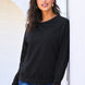 Round Neck Raglan Sleeve Exposed Seam Sweatshirt