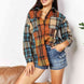 Double Take Plaid Curved Hem Shirt Jacket with Breast Pockets