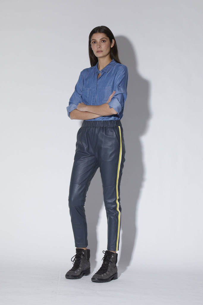 Tessa Pant, Blue/Yellow - Leather by Walter Baker