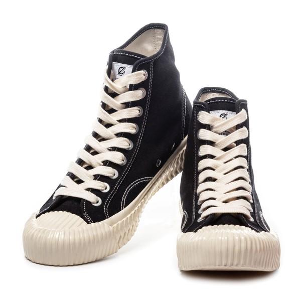 Excelsior Industrial Classic Bolt Hi Top Shoes Black Off White by Sensual Fashion Boutique