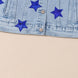 Pocketed Geometric Collared Neck Denim Jacket