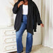 HEYSON Full Size Open Front Cardigan with Scarf Design
