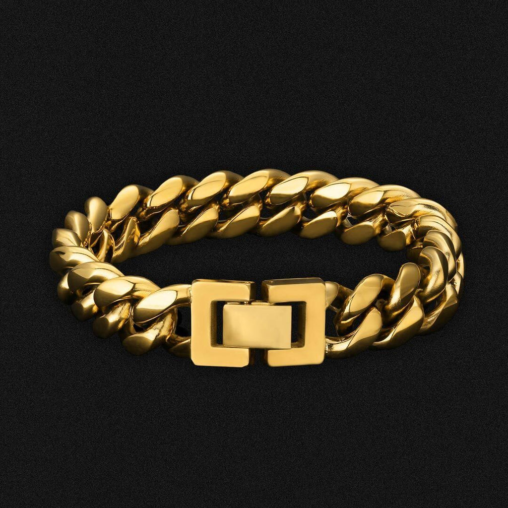12mm Miami Cuban Link Bracelet 18K Gold Plated by Bling Proud | Urban Jewelry Online Store
