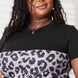 Double Take Leopard Print Color Block Short Sleeve T-Shirt