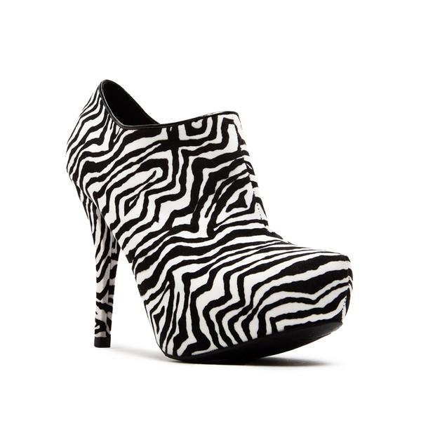 Qupid Zebra Print Black and White Scent High Heel Booties Shoes by Sensual Fashion Boutique