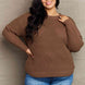 Zenana Breezy Days Plus Size High Low Waffle Knit Sweater