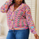 Woven Right V-Neck Long Sleeve Cardigan