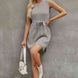 Round Neck Slit Sleeveless Sweater Dress