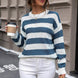 Striped Round Neck Dropped Shoulder Sweater