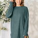 Basic Bae Full Size Ribbed Round Neck Long Sleeve Slit Top