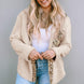 Leopard Snap Down Pocketed Collared Neck Jacket