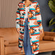 Plus Size Geometric Open Front Longline Cardigan