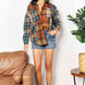 Double Take Plaid Curved Hem Shirt Jacket with Breast Pockets
