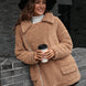 Double Take Zip-Up Collared Teddy Jacket