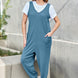Double Take Full Size Sleeveless Straight Jumpsuit
