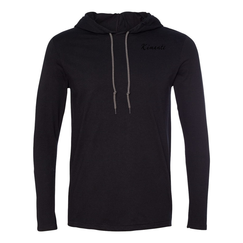 Kimante Black Logo Long Sleeve Hooded T-Shirt - Kimante Discounted Fashionionable clothing 