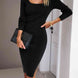Rib-Knit Slit Sweater Dress