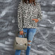 Leopard Print Drawstring Hoodie with Kangaroo Pocket