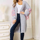 Woven Right Fringe Sleeve Dropped Shoulder Cardigan