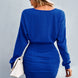 Ruched Dropped Shoulder Textured Knit Dress