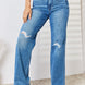 Judy Blue Full Size High Waist Distressed Straight-Leg Jeans