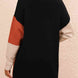 Color Block Mock Neck Dropped Shoulder Sweater Dress