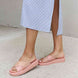 Forever Link Studded Cross Strap Sandals in Blush