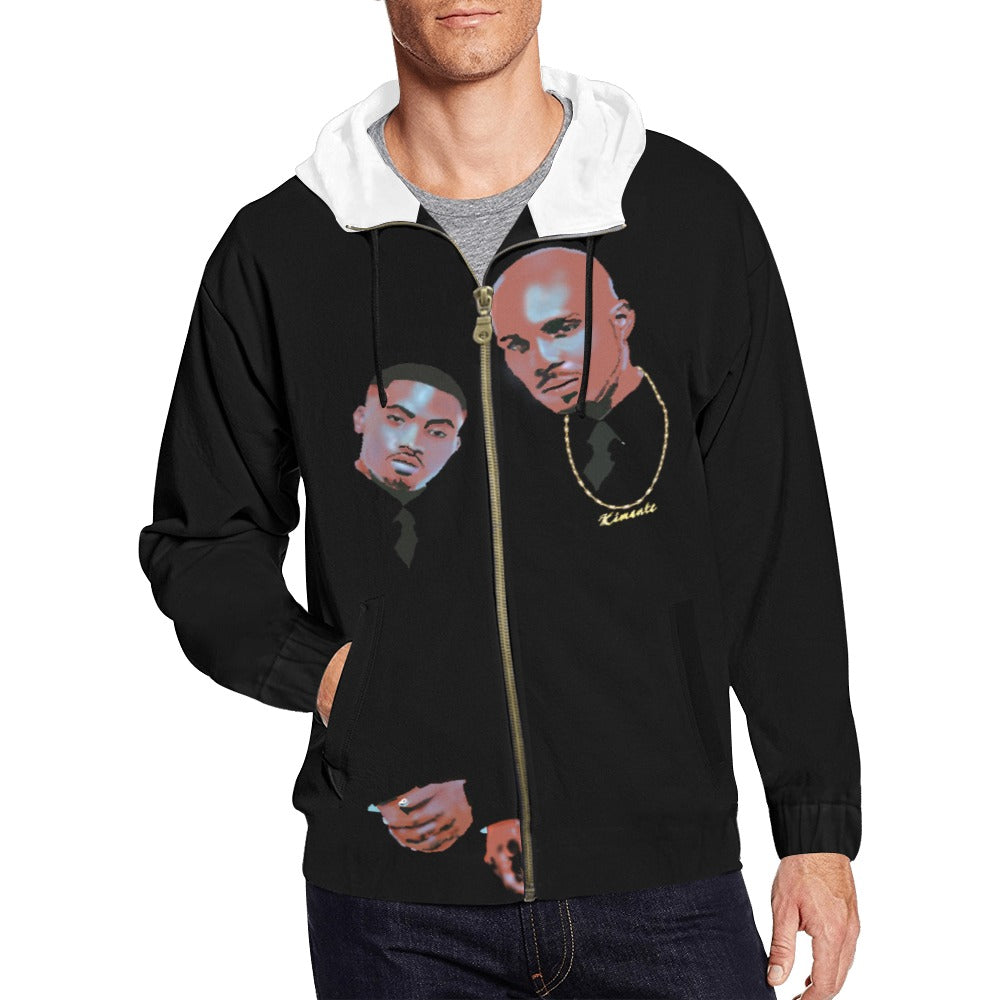 Kimante's Belly Men's All Over Print Full Zip Hoodie Jacket